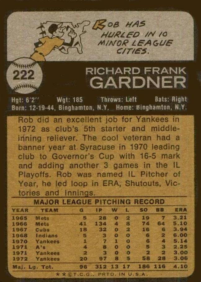 Rob Gardner  baseball card collectible - Main Image 2