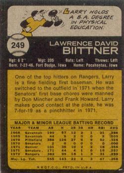 Larry Biittner  baseball card collectible - Main Image 2