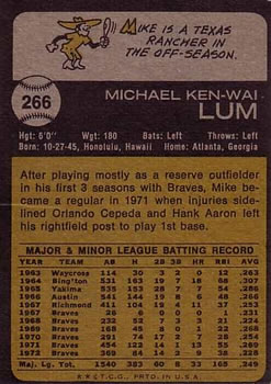 Mike Lum  baseball card collectible - Main Image 2
