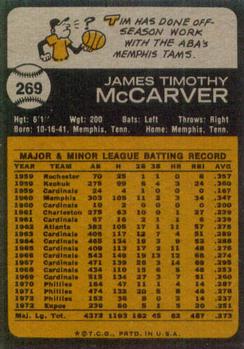 Tim McCarver  baseball card collectible - Main Image 2