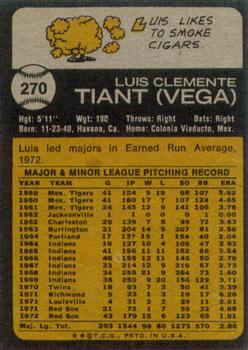 Luis Tiant  baseball card collectible - Main Image 2