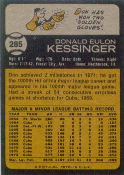 Don Kessinger  baseball card collectible - Main Image 2