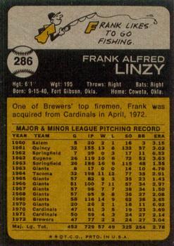 Frank Linzy  baseball card collectible - Main Image 2