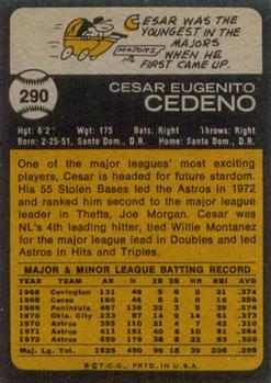 Cesar Cedeno  baseball card collectible - Main Image 2