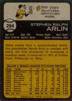 Steve Arlin  baseball card collectible - Main Image 2