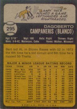 Bert Campaneris  baseball card collectible - Main Image 2