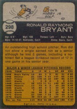 Ron Bryant  baseball card collectible - Main Image 2