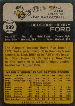 Ted Ford  baseball card collectible - Main Image 2