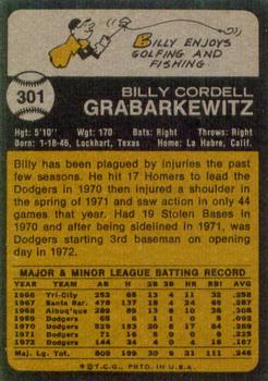 Billy Grabarkewitz  baseball card collectible - Main Image 2