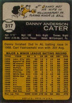 Danny Cater  baseball card collectible - Main Image 2