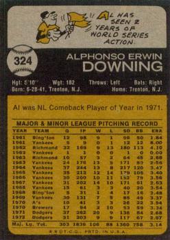 Al Downing  baseball card collectible - Main Image 2