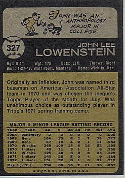John Lowenstein  baseball card collectible - Main Image 2