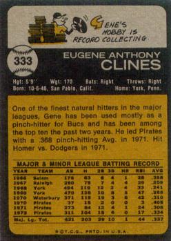 Gene Clines  baseball card collectible - Main Image 2