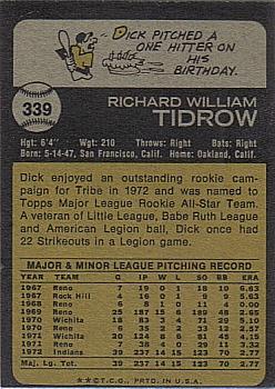 Dick Tidrow  baseball card collectible - Main Image 2