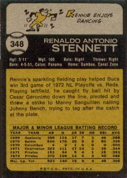 Rennie Stennett  baseball card collectible - Main Image 2