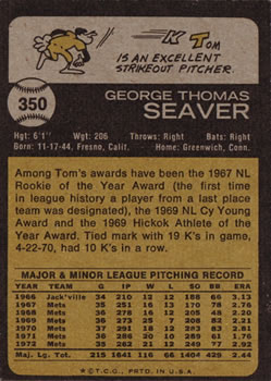 Tom Seaver  baseball card collectible - Main Image 2