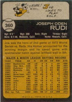 Joe Rudi  baseball card collectible - Main Image 2