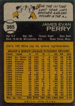 Jim Perry  baseball card collectible - Main Image 2