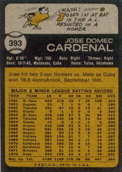 Jose Cardenal  baseball card collectible - Main Image 2