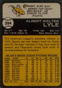 Sparky Lyle  baseball card collectible - Main Image 2