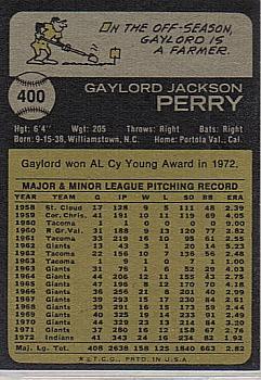 Gaylord Perry  baseball card collectible - Main Image 2