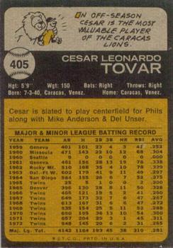 Cesar Tovar  baseball card collectible - Main Image 2
