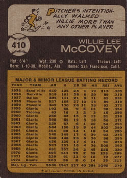 Willie McCovey  baseball card collectible - Main Image 2