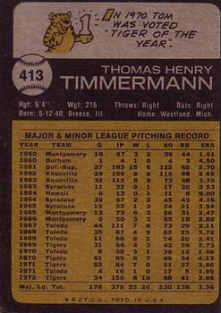 Tom Timmermann  baseball card collectible - Main Image 2