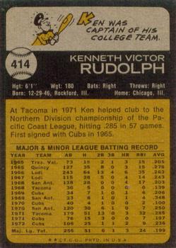 Ken Rudolph  baseball card collectible - Main Image 2
