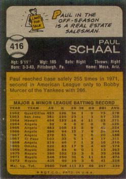 Paul Schaal  baseball card collectible - Main Image 2