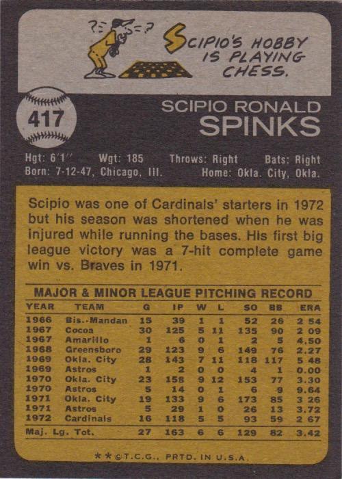 Scipio Spinks  baseball card collectible - Main Image 2