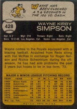 Wayne Simpson  baseball card collectible - Main Image 2