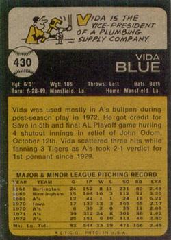 Vida Blue  baseball card collectible - Main Image 2