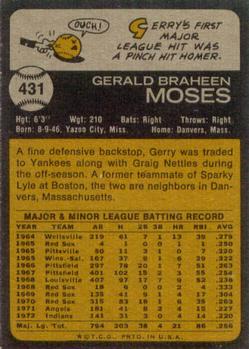 Gerry Moses  baseball card collectible - Main Image 2