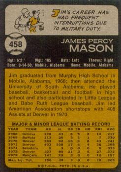 Jim Mason  baseball card collectible - Main Image 2