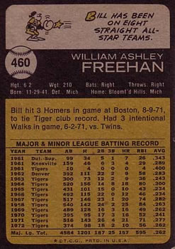 Bill Freehan  baseball card collectible - Main Image 2