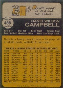 Dave Campbell  baseball card collectible - Main Image 2