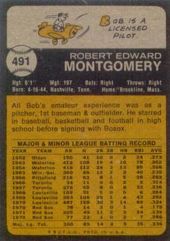 Bob Montgomery  baseball card collectible - Main Image 2
