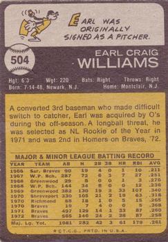 Earl Williams  baseball card collectible - Main Image 2