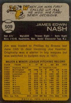 Jim Nash  baseball card collectible - Main Image 2