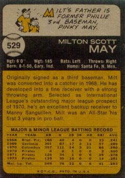 Milt May  baseball card collectible - Main Image 2