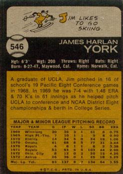 Jim York  baseball card collectible - Main Image 2