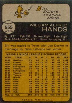 Bill Hands  baseball card collectible - Main Image 2