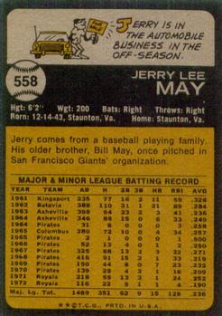 Jerry May  baseball card collectible - Main Image 2