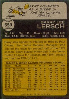 Barry Lersch  baseball card collectible - Main Image 2