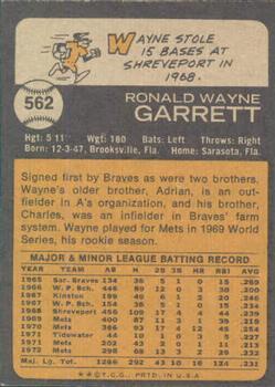 Wayne Garrett  baseball card collectible - Main Image 2
