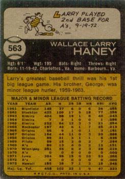 Larry Haney  baseball card collectible - Main Image 2