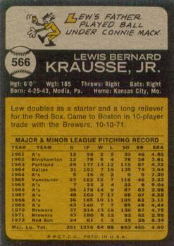 Lew Krausse  baseball card collectible - Main Image 2
