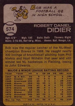 Bob Didier  baseball card collectible - Main Image 2