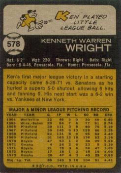 Ken Wright  baseball card collectible - Main Image 2